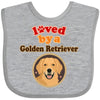 Inktastic Golden Retriever Dog Lover Baby Bib Heather Grey 391Af