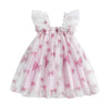 Toddler Baby Girl Dress Valentines Day Heart Bow Sleeveless Layered Tulle Tutu Dresses Princess Holiday Party Dress (D Pink Bow,