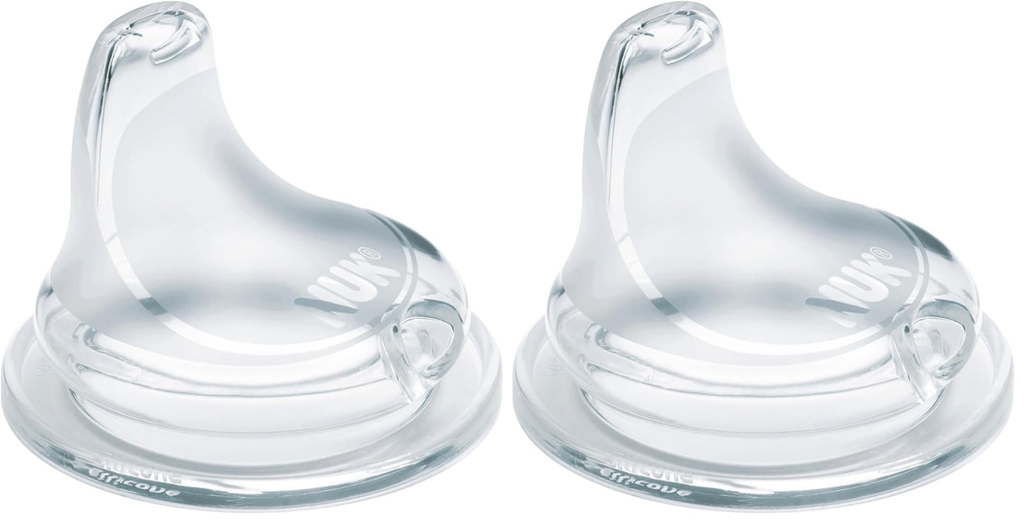 NUK Replacement Silicone Spout, Clear Size: 2 Pack, Model: 62815