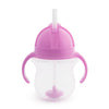 Munchkin Click Lock Weighted Straw Cup, 7 Ounce, Orange, Pack of 1