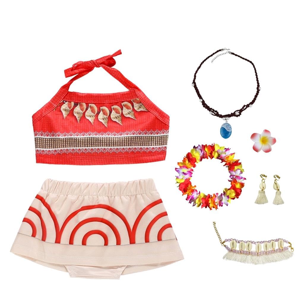 Dressy Daisy Little Girls Ocean Adventure Princess Halloween Costume Skirt Set Party Outfit Dress Up with Accessories Size 5