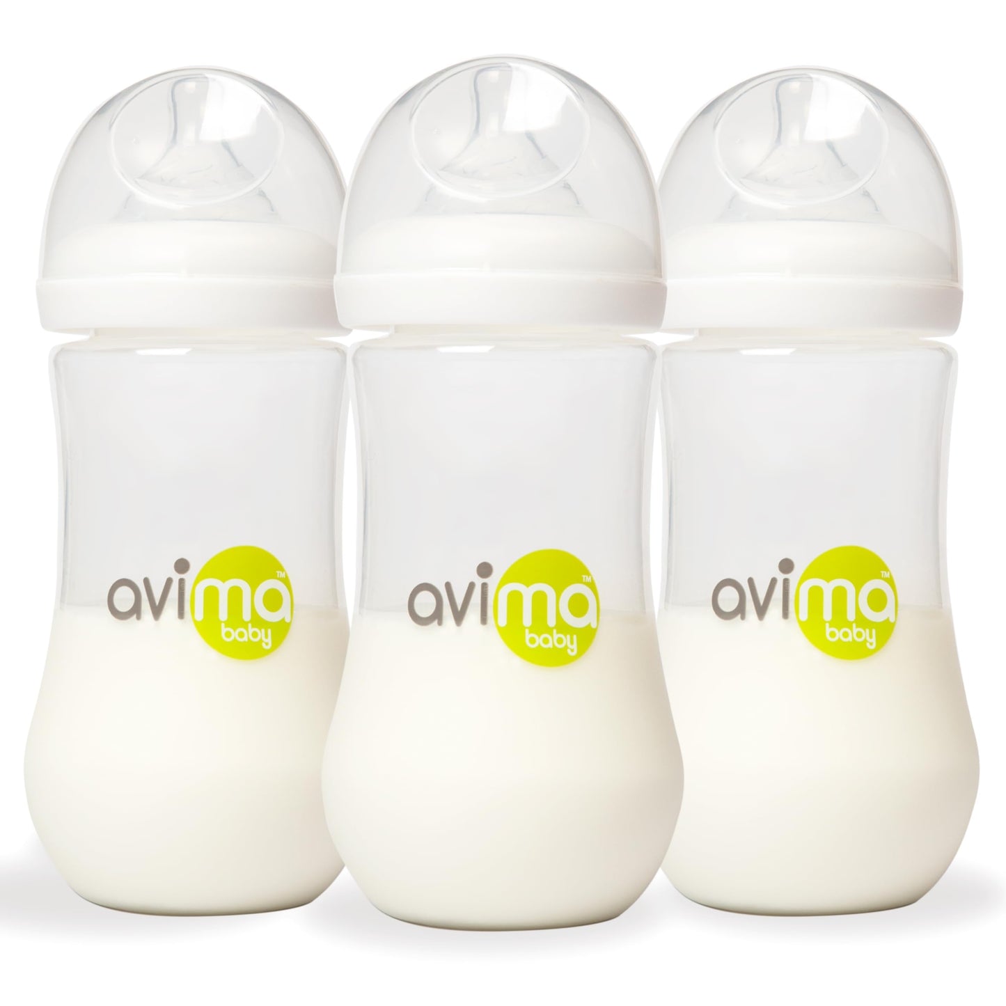 Avima Baby 12 oz Anti Colic Baby Bottles for Breastfed Babies - Fast Flow Nipples, Wide Neck Bottle, BPA Free - 9-12 Months, Sta