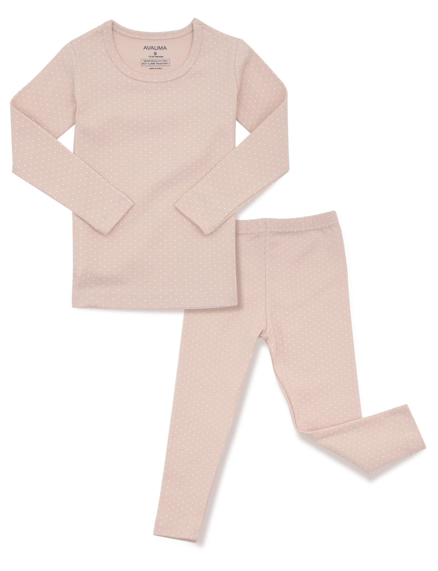 Avauma Baby Boys Girls Pajama Set 6M-7T Kids Cute Toddler Snug Fit Pattern Design Pjs Cotton Sleepwear Polka Dot (Salt.Pink.Xl)