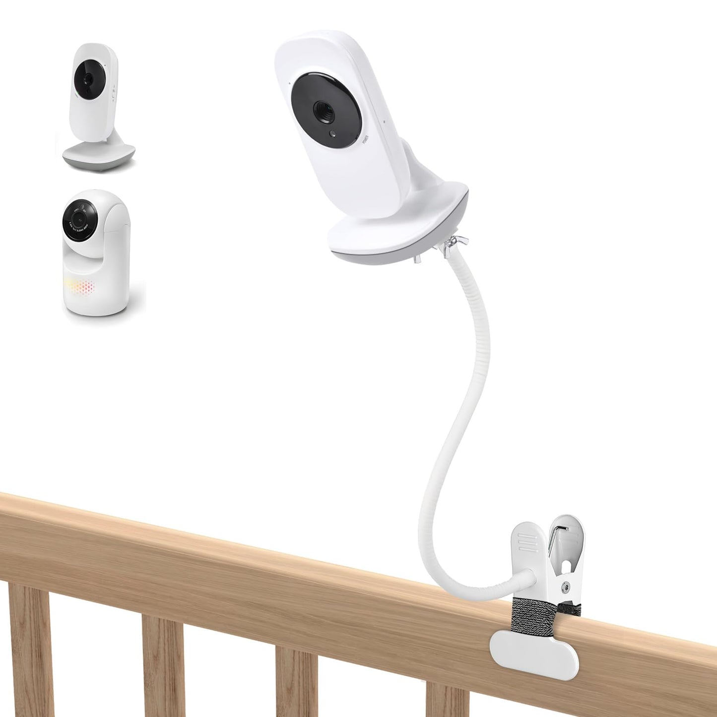 Baby Monitor Clip Mount Compatible with VTech VM819, Advanced HQ Max, Baby Camera Mount Holder with 15.8 inches Silicone Surface