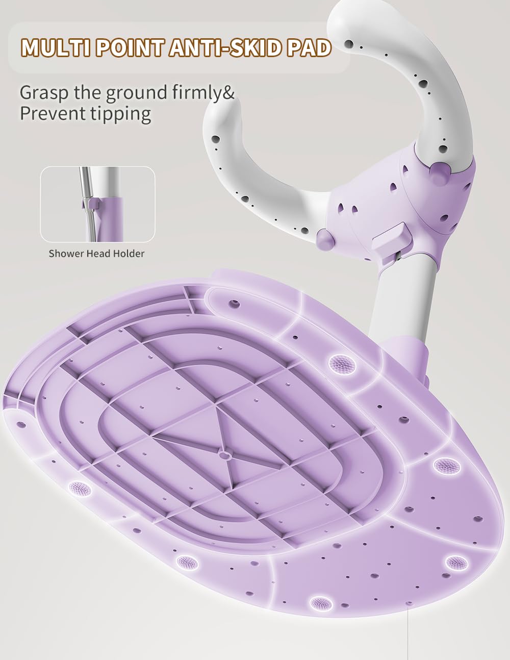 Baby Shower Stand, Baby Bath Support, Shower Standing Support With Adjustable Height And Armrest, Bath Stand With Anti-Skip And