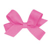 Wee Ones Girls' Classic Grosgrain Hair Bow With Plain Wrap Center On A Weestay Hair Clip, Handmade, Tiny Sized Bow, Hot Pink