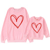 Mommy And Me Valentine'S Day Sweatshirt Love Heart Graphic Family Matching Pullover Casual Long Sleeve Shirt Tops (Mom-Pink, Med