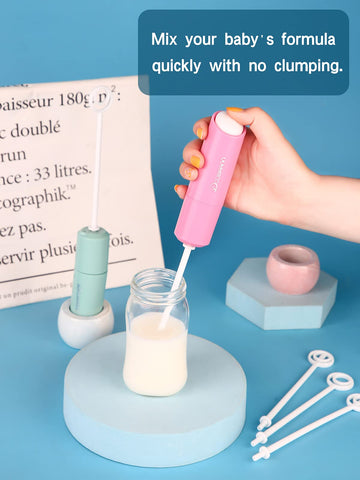 Doobaann Handheld Electric Formula Stirrer,Electric Milk Frothers,Handheld Drink Mixer (Blue)