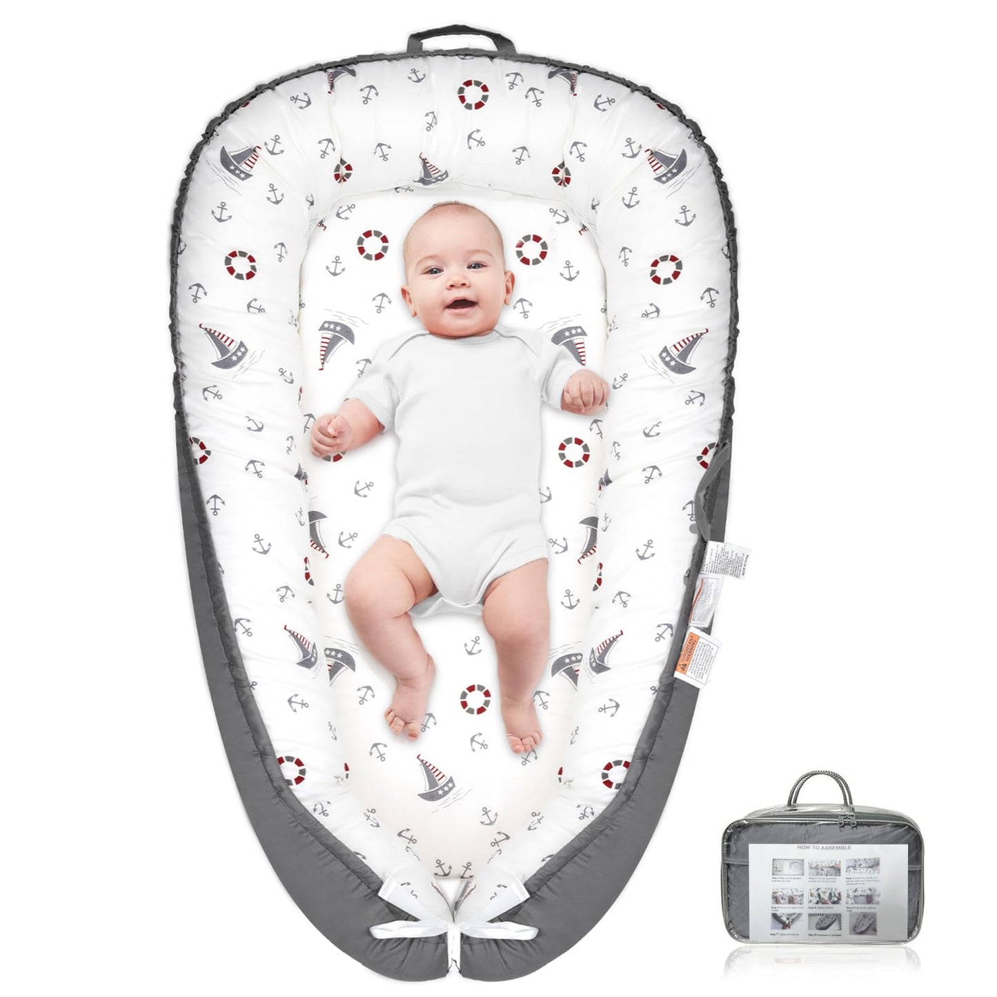 Baby Lounger for Newborn,Infant Lounger Baby Nest Cover for Babys,100% Cotton Breathable & Soft Baby Lounger Newborn Essentials