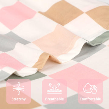 Dilimi Baby Lounger Cover For Boys And Girls, Removable Cover Ultra Soft Comfortable Lounger Slipcover, Colorful Checkerboard (L