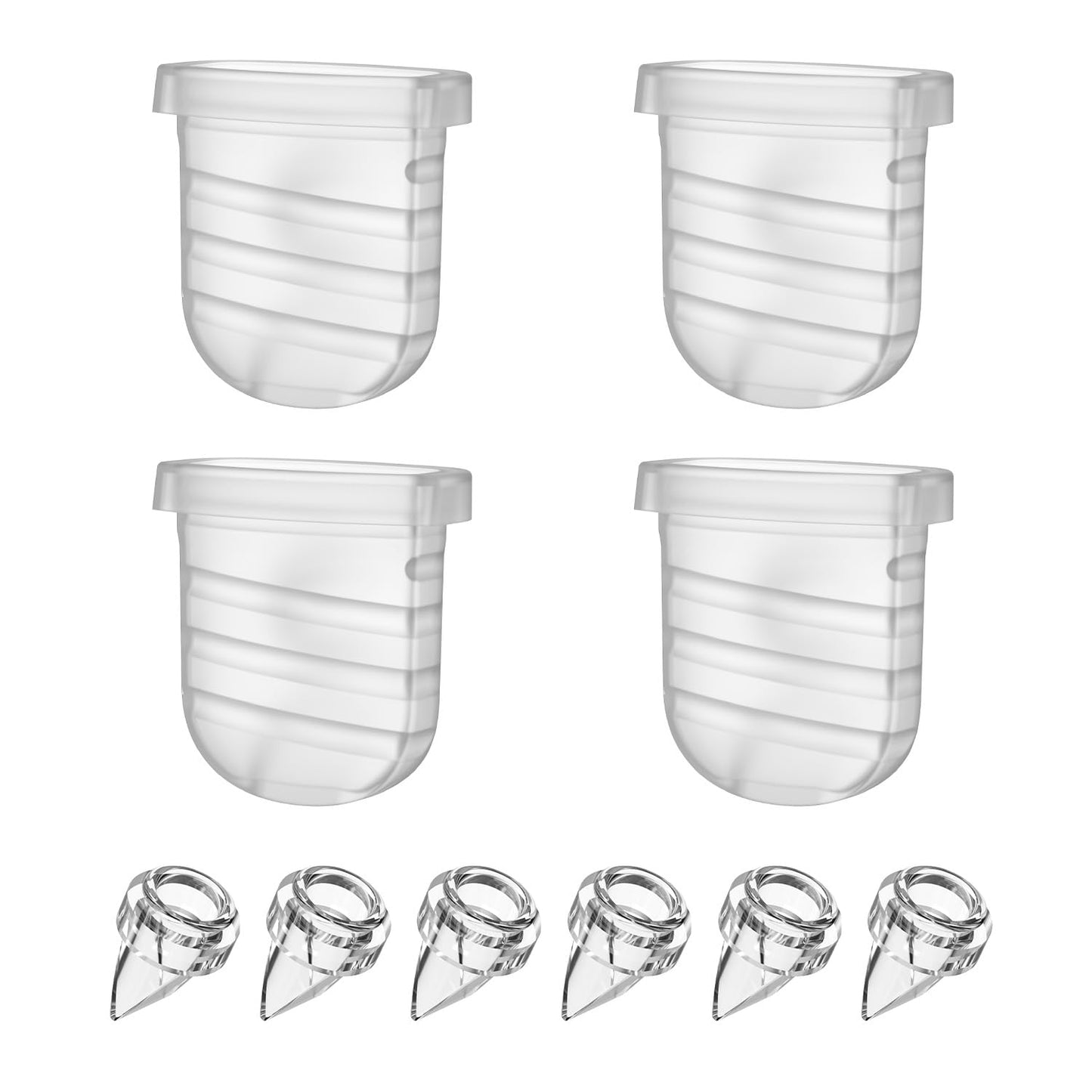 6PCS Duckbill Valves 4PCS Silicone Diaphragm, Wearable Breast Pump Replacement Parts Compatible with Lansinoh Discreet Duo Mamma