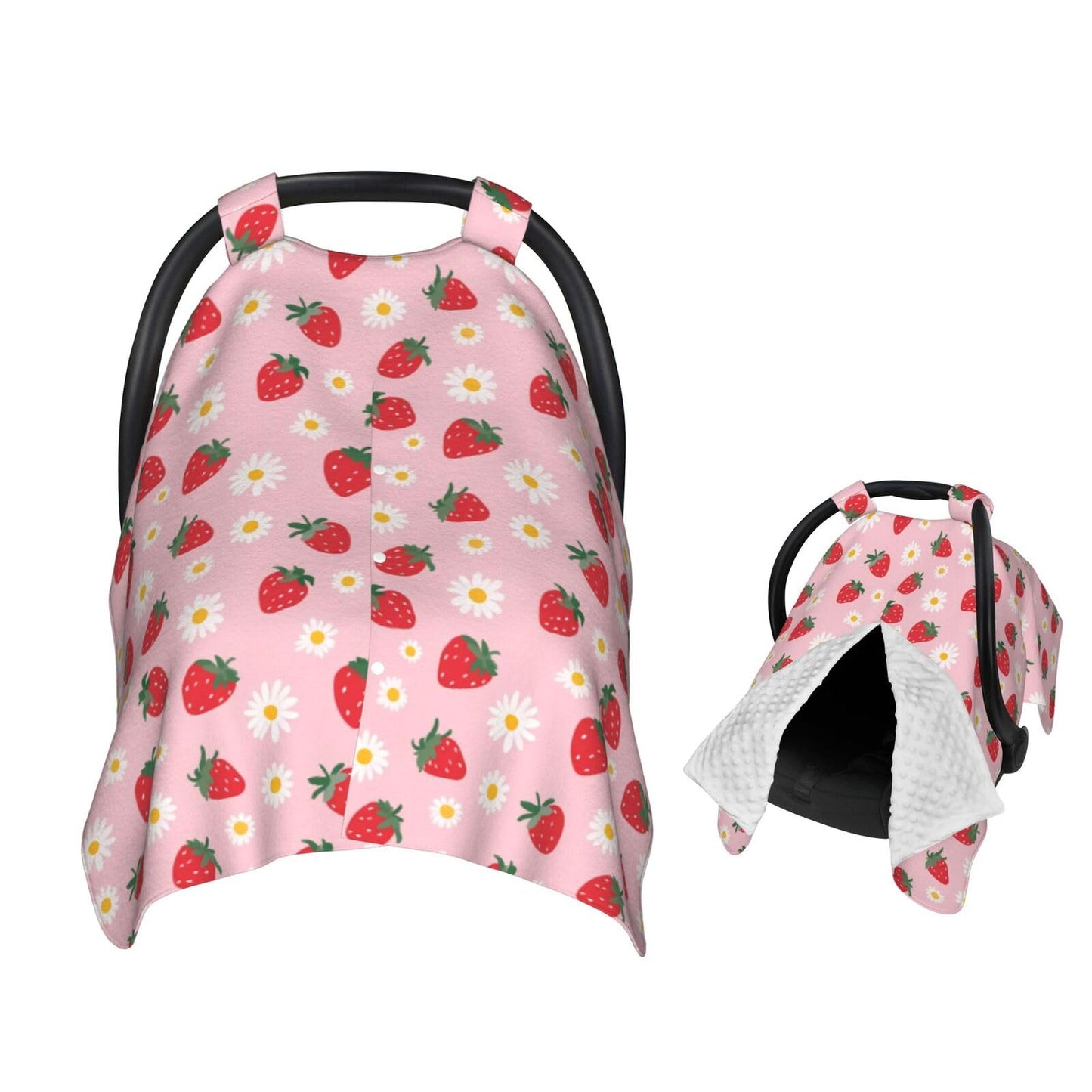 Muishi Strawberry Flowers Baby Car Seat Canopy Nursing Cover for Newborn Car Seat Breastfeeding Covers Blanket Newborn Shower Gi