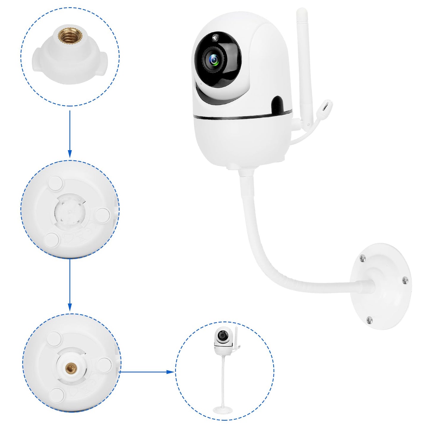 Baby Monitor Wall Mount Holder Compatible With Hellobaby Hb65/Hb6550/Hb6339/Hb6558/Hb66/Hb248,Anmeate Sm935E/Sm650,Bonoch,Childs