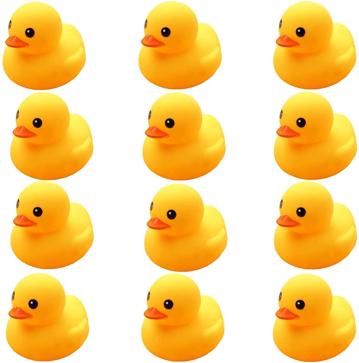 UMBWORLD Preschool Bath Toys Rubber Floating Squeaky Baby Wash Shower Toy for Toddlers Kids Party Decoration 12 Pcs (Yellow Duck
