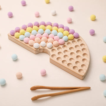 ibwaae Wooden Peg Board Beads Game Color Sorting Toys Counting Matching Game Bead Counting Fine Motor Skill Montessori Toys for