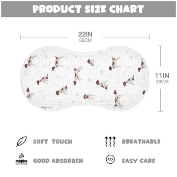 Yyzzh German Shorthaired Pointer Muslin Burp Cloths For Baby 4 Pack 100% Cotton Baby Washcloths Bibs For Boy Girl