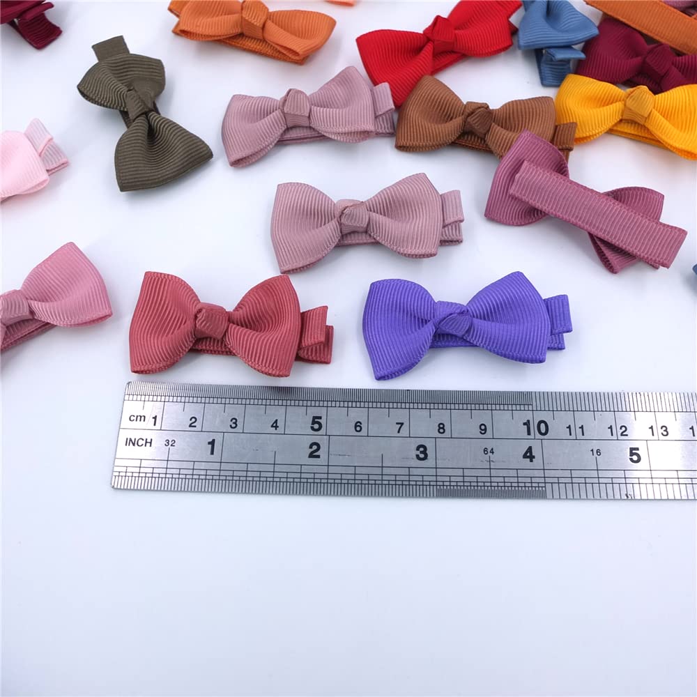 Baily Baby Hair Clips Tiny Bow Alligator For Toddler Girls Fine Pins In Fringe Bangs (Mini 2'' 48 Pcs Pair)