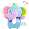 Plush Elephant Soft Rattles Toy for Over 0 Months Newborn Baby Shaker Toy Cartoon Stuffed Animal Ring Rattle