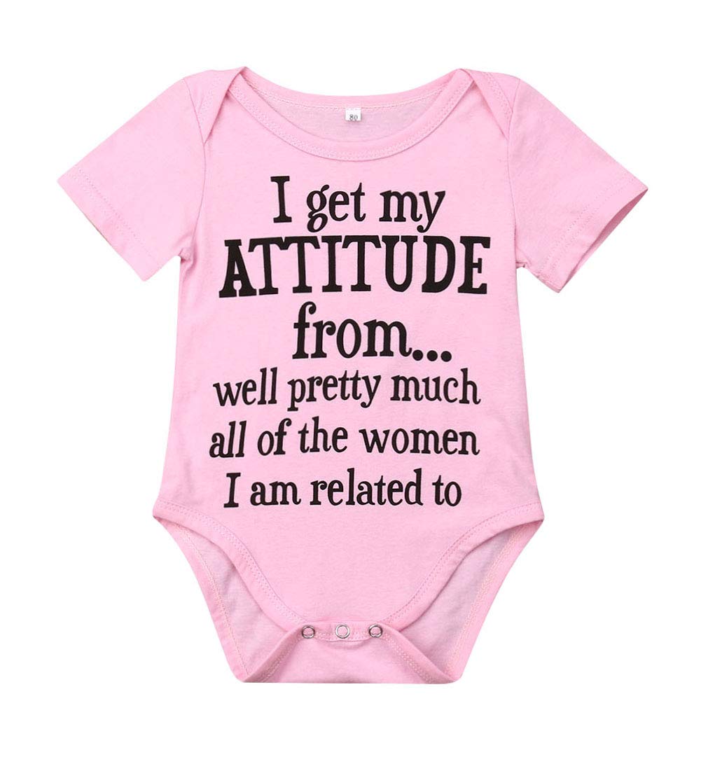 Newborn Baby Got My Mind On My Mommy Paws Funny Bodysuits Rompers Outfits Grey White 0-18M (Z-Z I?Get?My?Attitude?From, 0-3M)