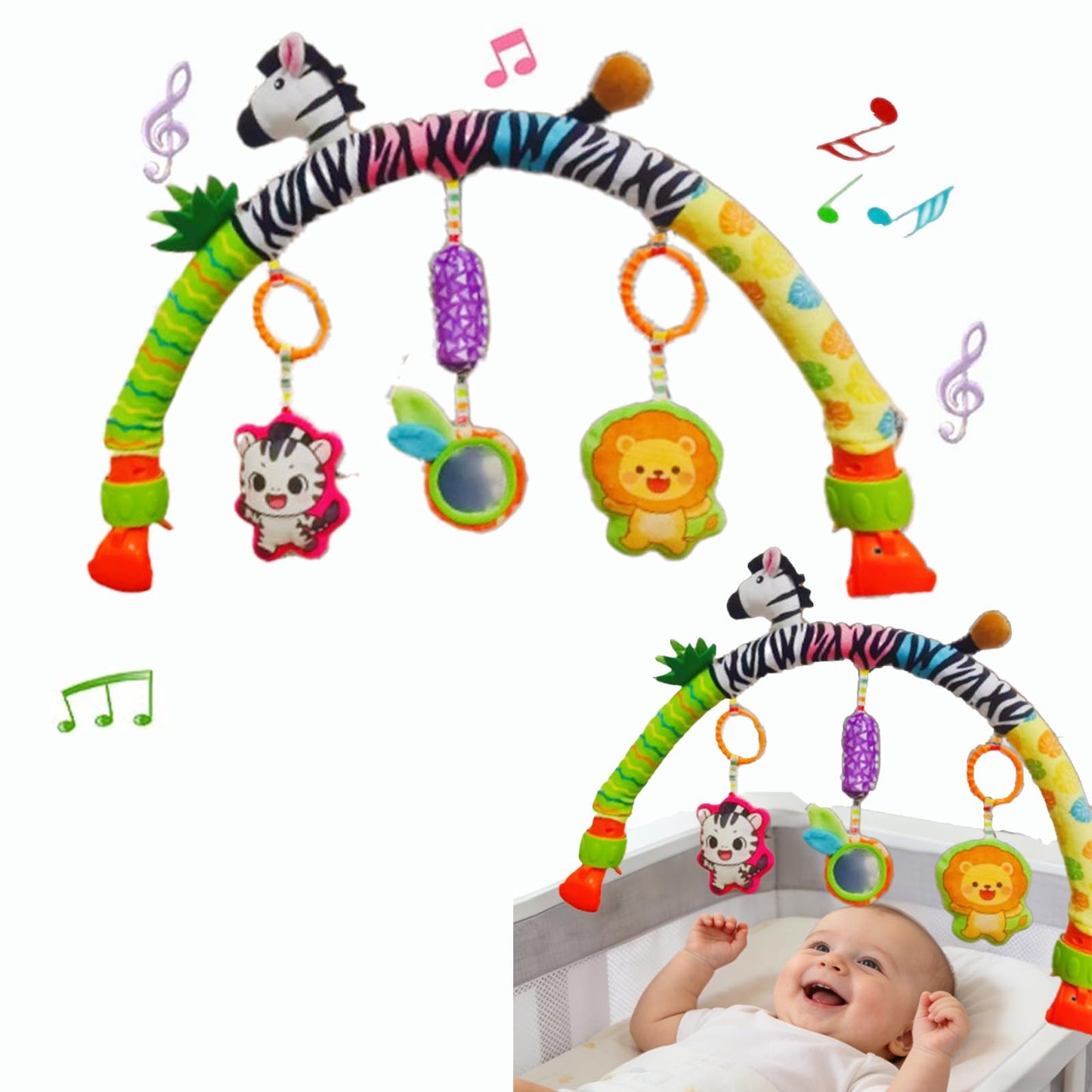 Pau1Hami1ton Baby Stroller Arch Toys, Car Seat Toys,Baby Gifts.S-19(Zebra-2)