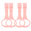 Safigle 4Pcs Pull Up Rings Standing Walker Crib Tool Ring Playpen Crib Hook Help Stand Up Walking Training Tool For Newborn Pink