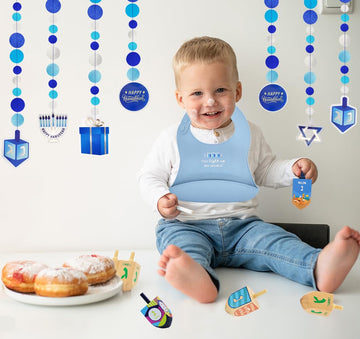 The Dreidel Company Hanukkah Baby Bib Silicone, Cute Baby Bibs For Babies & Toddlers, Unisex, Non Messy (You Light Up My World)