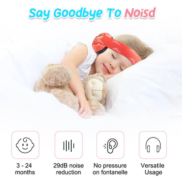 Worcbgio Infant Ear Protection Noise Cancelling Baby Ear Muffs, Toddler Hearing Protection With Adjustable Elastic Headband,Sail