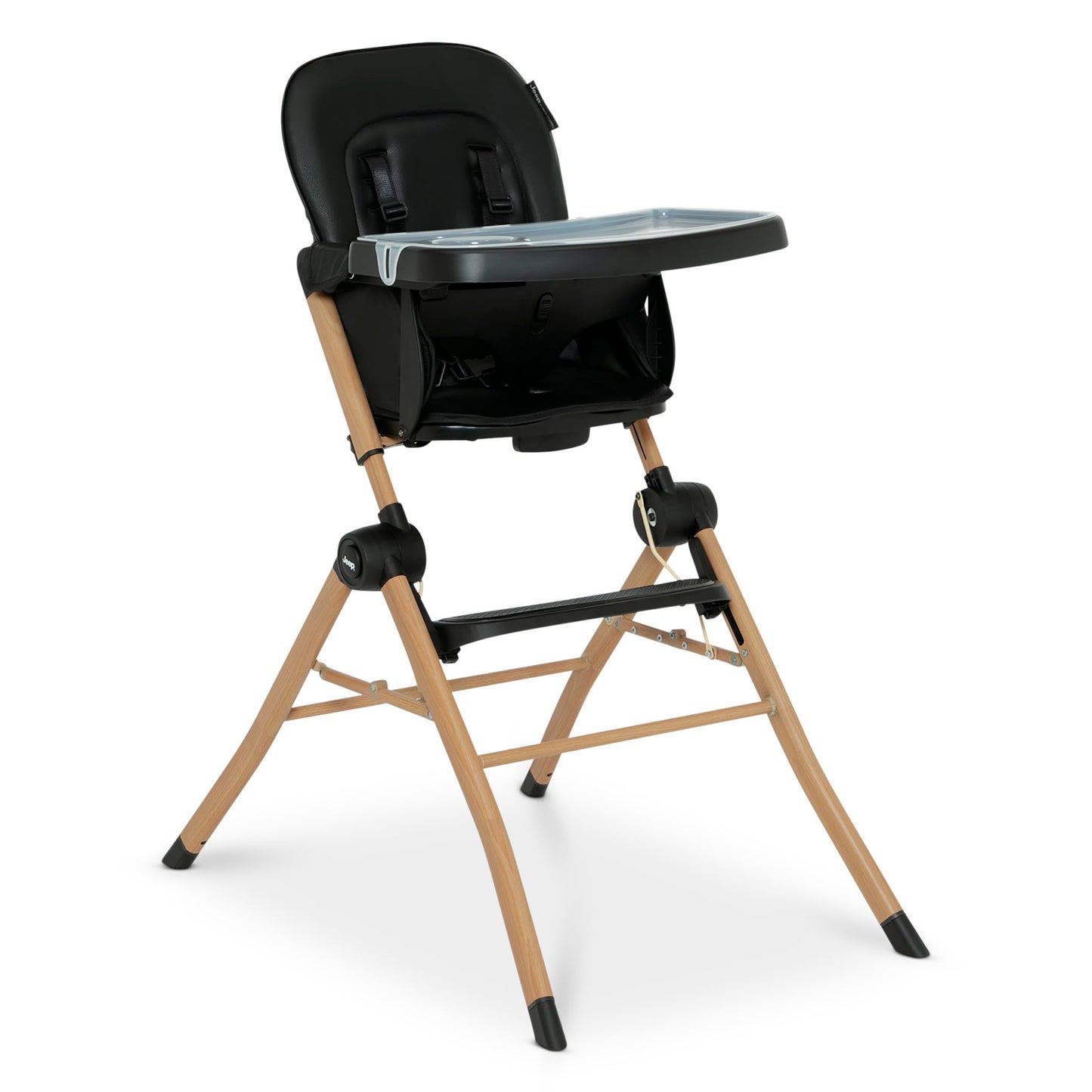 Delta Children - Jeep Dune Compact Travel High Chair - Slim Fold, Adjustable Tray and Footrest, Black