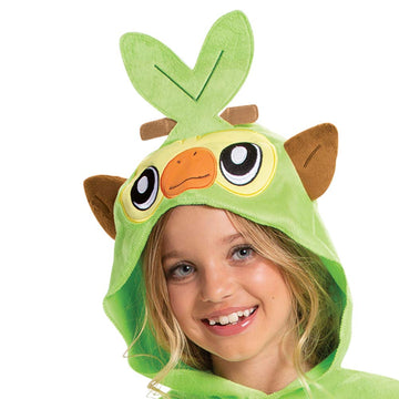 Grookey Pokemon Kids Costume, Official Pokemon Hooded Jumpsuit With Ears, Classic Size Large (10-12) Multicolored