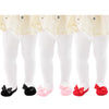 Mini Angel Baby Girl Tights Non Slip Baby Tights 3-6 Months Girls Shoe-Look Leggings Bow Cotton Pantyhose For Infant Toddler 3 P
