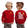 Modntoga Toddler Baby Boy Valentines Day Sweatshirt Mr Steal Your Heart Graphic Shirt Long Sleeve Funny Letter Pullover Tops (Re
