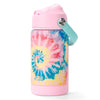 Choco Mocha Tie Dye Kids Insulated Water Bottle Kids Stainless Steel Water Bottle With Straw Spill Proof Metal Water Bottle For
