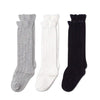 Epeius 3 Pair Pack Baby Girls Uniform Knee High Socks Infants And Toddlers Boys Seamless Cotton Tube Ruffled Stockings For 6-12