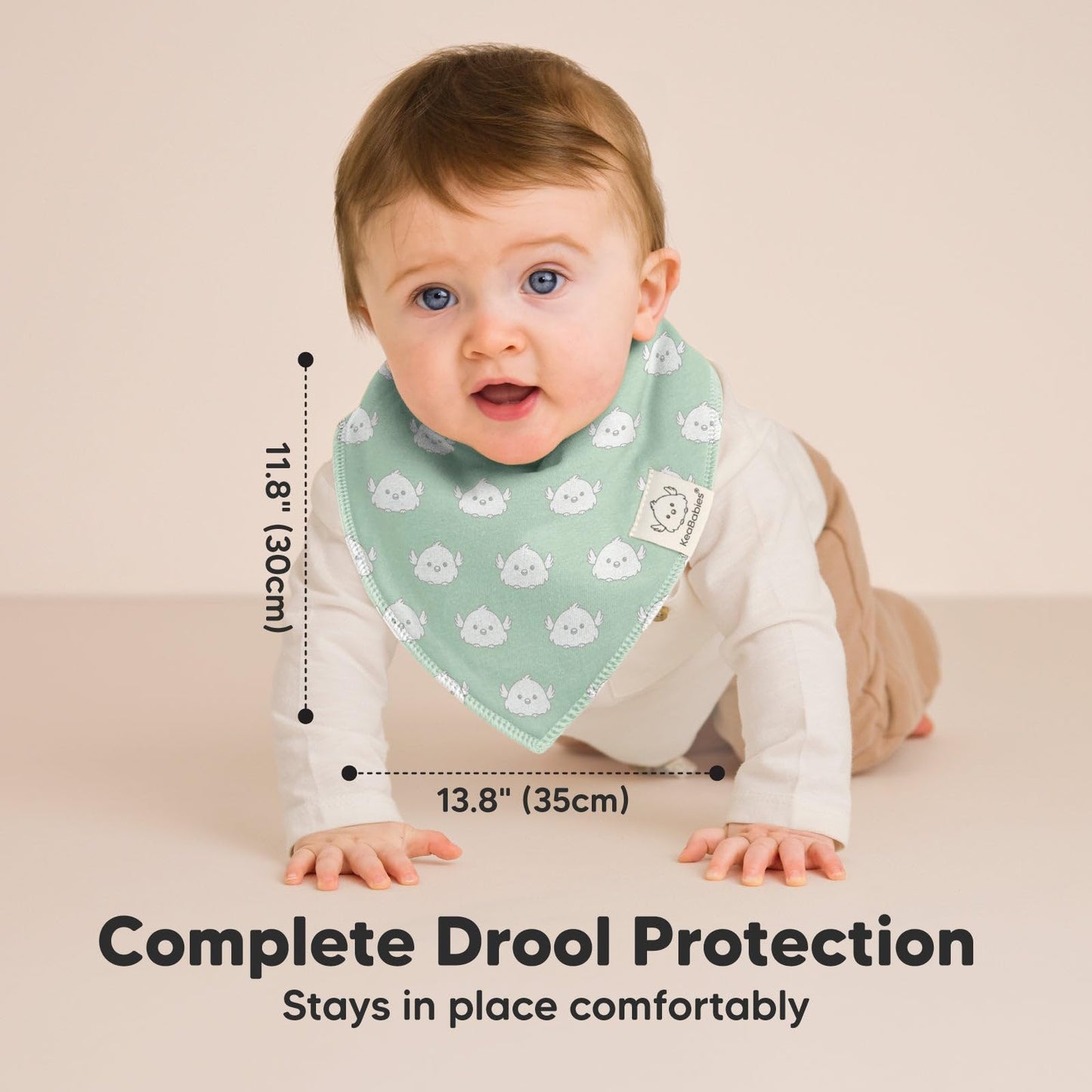 Keababies 8-Pack Organic Baby Bandana Drool Bibs For Boys Girls - Soft Cotton Drooling & Teething Bibs For Infants,Toddlers, Sup