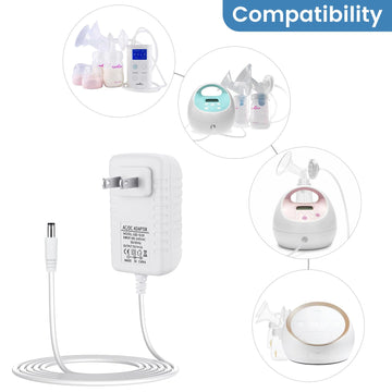 12V Charger Replacement For Spectra Breast Pump S1, S2 Plus, S3 Pro, 9 Plus, 6Ft Charging Power Cord
