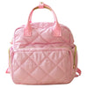 Tristan Home Quilted Diaper Bag Backpack - Insulated Bottle Pockets, Maternity Hospital Travel Bag for Moms (Pink)