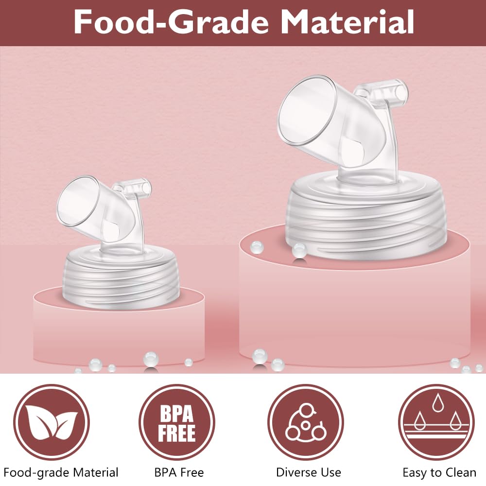 2Pcs Wide Mouth Connector Compatible With Spectra S1 S2 9 Plus Pump, Compatible With Medela Personalfit Shield, Pumpin Pal Shiel