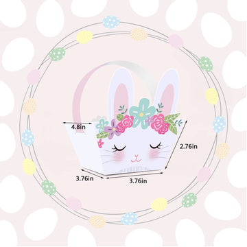 Weepa Easter Treat Boxes Mini Paper Easter Baskets For Kids Diy Egg Hunt Bunny Gift Box With Handle Cute Bunny Easter Basket Con