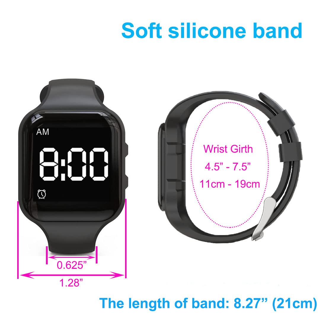 E-Vibra Vibrating Alarm Watch, Potty Training Watch Water Resistant Medical Reminder Watch With Timer (Dark Green)