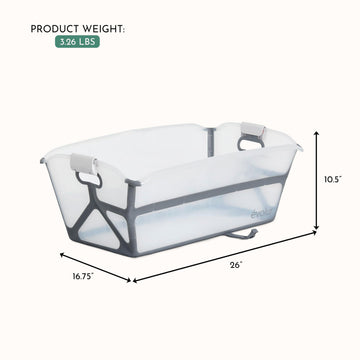 Evolur Supple Baby Bath Tub, Compact and Easy Fold, Stable and Portable Bath Tub for Baby 0-12 Month