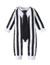 Singcoco Baby Boy Halloween Costume Outfit Newborn Striped Romper (Black,6-12 Months)