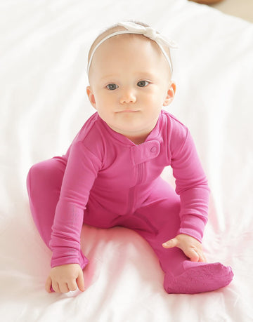 Vaenait Baby Toddler Boys Girls Solid Footie Pajama Cozy Modal Hotpink 6-9M