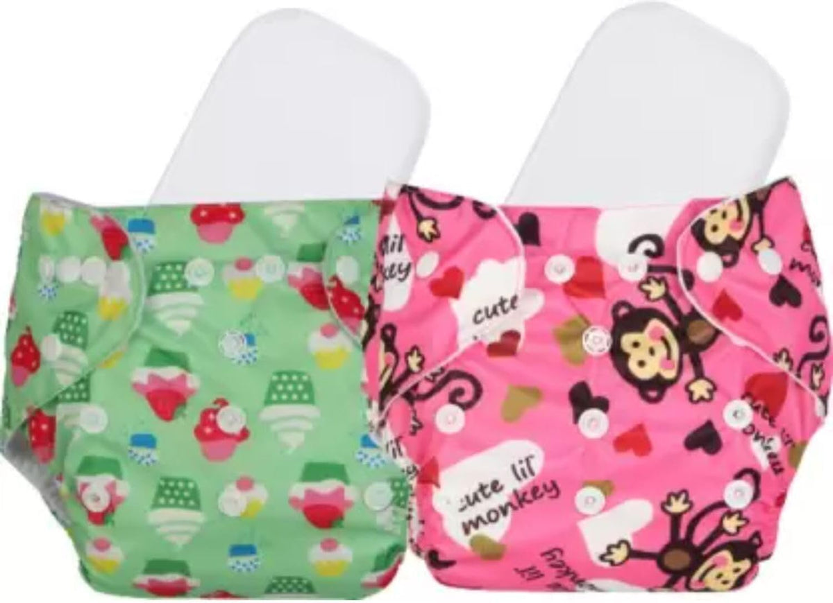 Kogar New Print Cloth Button Diaper Reuse Nappy Baby Pants With Insert For (03Y)