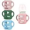 Frezonika 3 Pack Silicone Sleeves Compatible with Dr Brown Wide-Neck Glass Baby Bottles 5OZ/150mL, 100% Silicone Handles for Sip