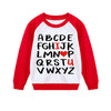 Aqylxlhh Kids Valentines Day Sweatshirt Toddler Boy 7T Abc I Love U Heart Graphic Shirt Little Girls Long Sleeve Red Outfit Tops