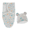 ATORSE Newborn Swaddle Wraps Wrap Hat Babies Infant Blanket for Newborn Girls Gifts Gray Giraffe|Baby | Nursery Bedding | Sleepi