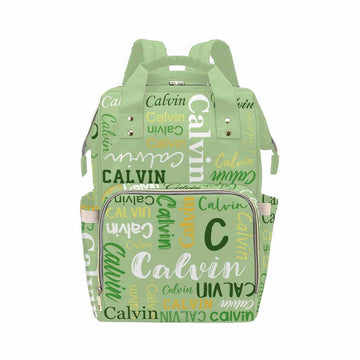 Custom Diaper Bag, Text Name Logo Green Personalized Diaper Backpack With Text Mummy Nursing Baby Bags Fashion Shoulders Bag Cas