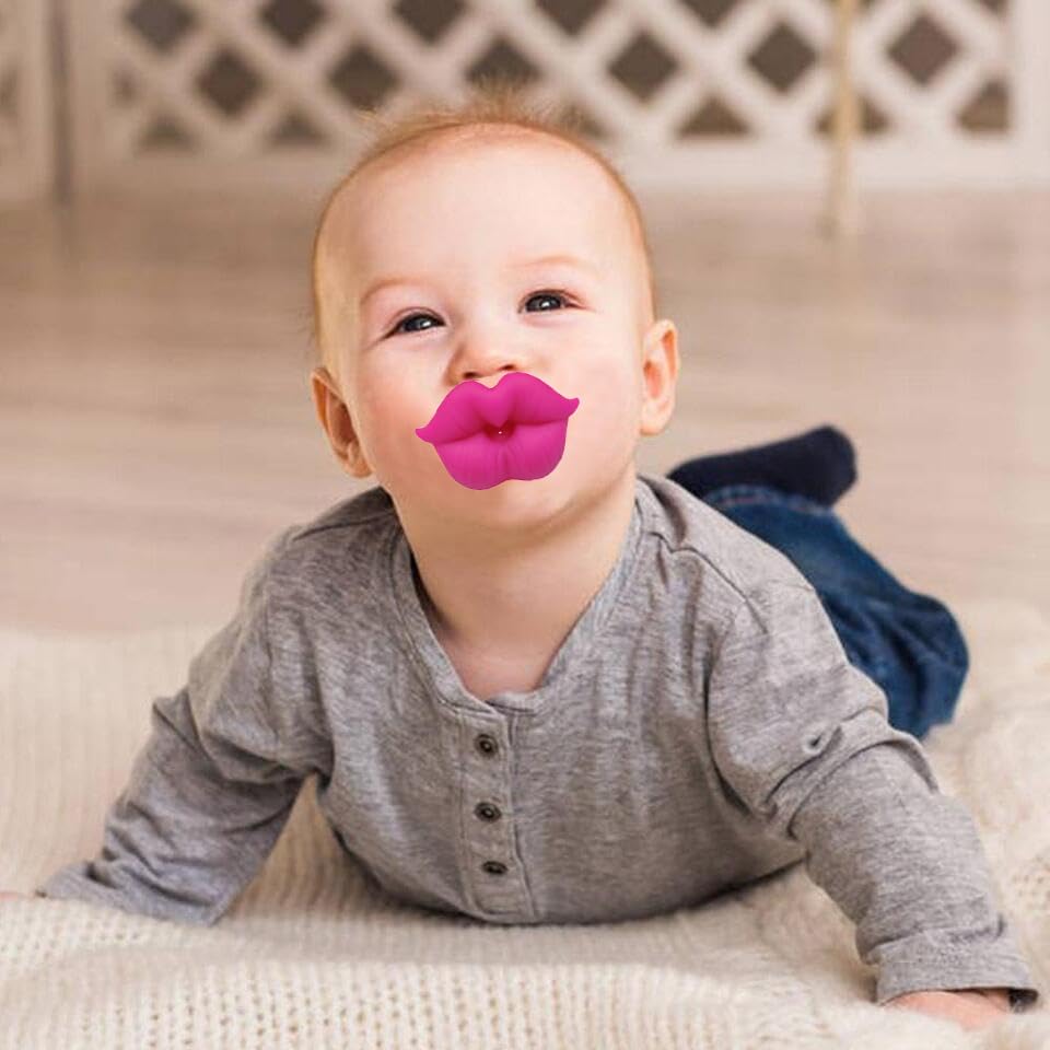 Funny Baby Pacifiers, Mustache Pacifiers 0-18 Months For Babies,Lips Binky,Gift For Newborns,Infants,Toddlers,Baby Girl,Bpa Free