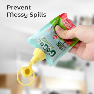 Giichen Soft Sip Food Pouch Topper - Bpa Free Silicone Food Pouch Tops For Baby Prevent Spills, Food Grade Toddler Pouch Lids Pr