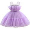 Flower Baby Girl Lace Dress Toddler Tulle Sleeveless Bow Princess Party Wedding Pageant Bridesmaid (Purple042.2-3 T)